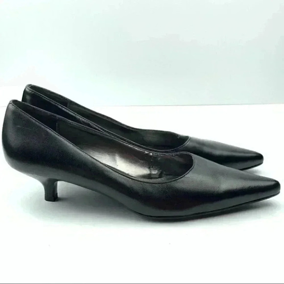 Liz Claiborne flex heels 6.5 Gertie black leather - Picture 12 of 12